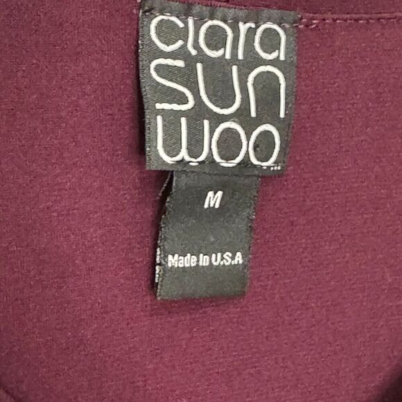 Clara Sun Woo 2 Piece Set Top & Culottte Pants Size Medium Burgundy - Picture 7 of 15